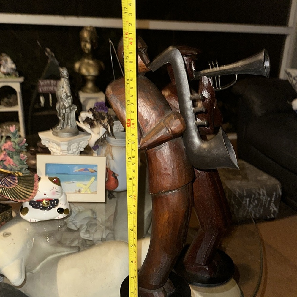 Pier 1 -Two sculptures Vintage Hand Carved Wooden
Jazz Musicians Set 15inches - Picture 7 of 8